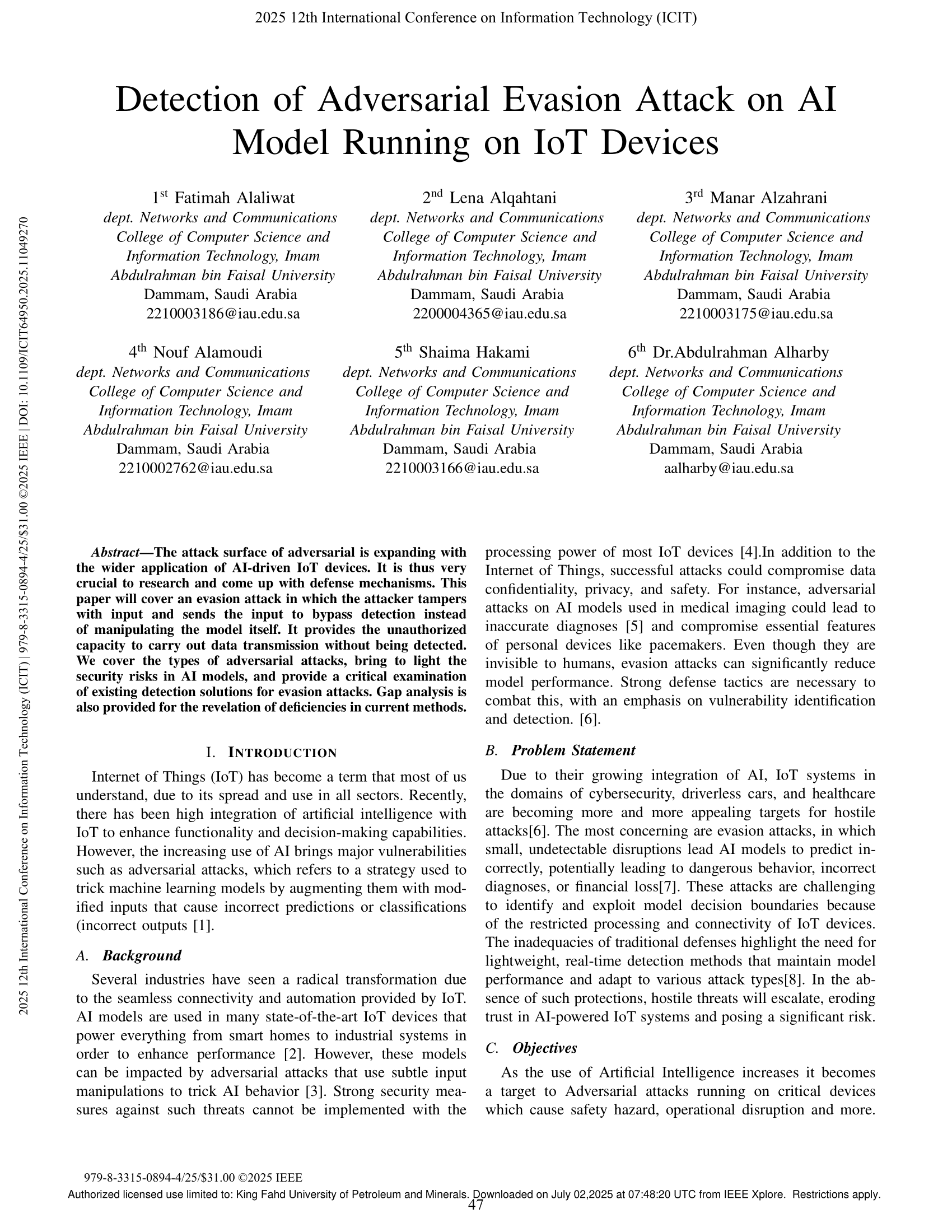 Adversarial Evasion on IoT AI