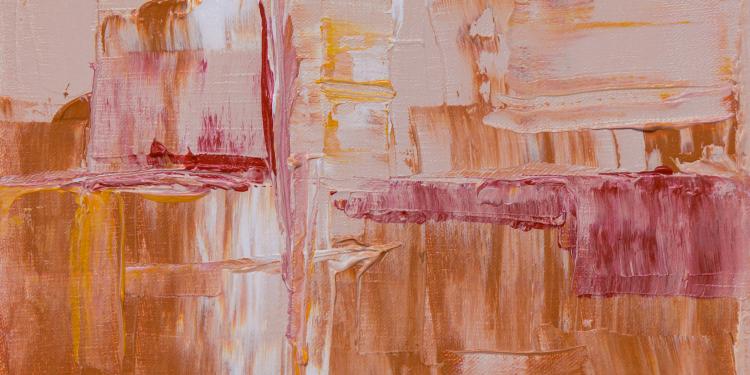 Pink and orange Abstract Expressionism Painting